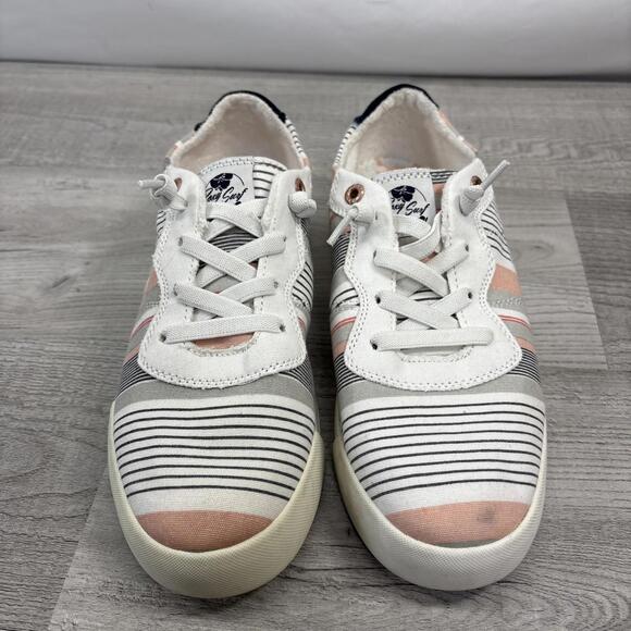 Roxy  Surf  Cannon  Women’s Nautical Stripe Sneakers, Sz 8 - Picture 2 of 15
